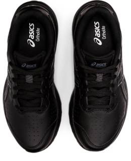 Asics black leather womens shoes sale