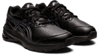 Asics black sale leather school shoes