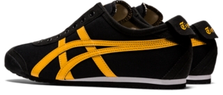 Men S Mexico 66 Slip On Black Tiger Yellow Shoes Onitsuka Tiger