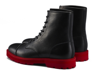 Shoes, Black Combat Boots With Red Bottoms