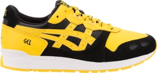 asics black and yellow shoes