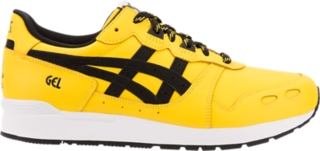 asics black and yellow shoes