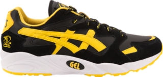 asics black and yellow shoes