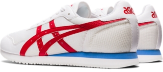 Asics tiger white blue hot sale red