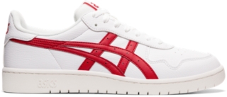 asics white red