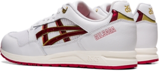 asics gel saga white red