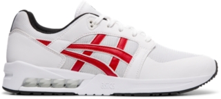 asics white red