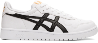 black and white asics