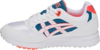 asics gel saga white flash coral