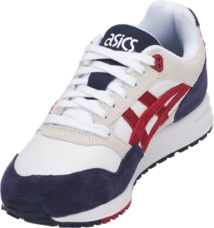 Men s GEL Saga White Burgundy Sportstyle Shoes ASICS