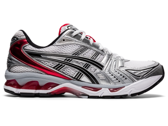 GEL KAYANO 14 Unisex White Classic Red Sportstyle Shoes ASICS United States