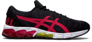 black and red asics