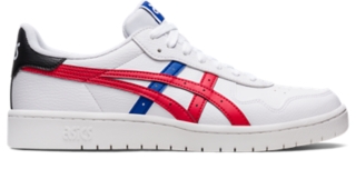 Asics white and on sale red