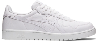 All white sale leather asics