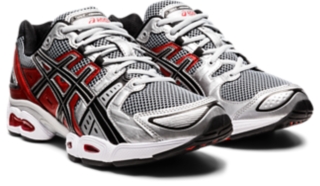 Men's GEL-NIMBUS 9 | Pure Silver/Classic Red | Sportstyleu200b | ASICS Australia