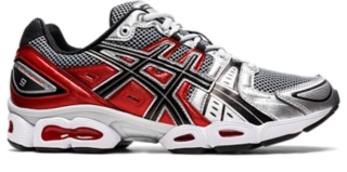 Men s GEL NIMBUS 9 Pure Silver Classic Red Sportstyle ASICS