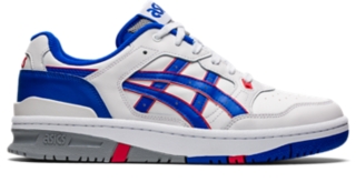 Asics white shop and blue