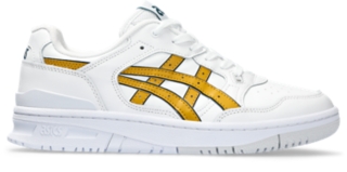 White and store yellow asics