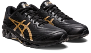 asics black and gold shoes