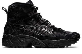 Asics all black shoes online