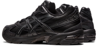 All black shop leather asics