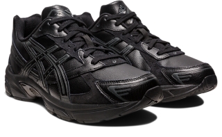 Asics black leather sales shoes