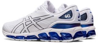 Asics blanche on sale et bleu