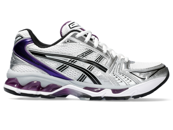 GEL KAYANO 14 Women White Dark Grape Women s Sportstyle Shoes ASICS United States