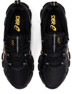 Women s GEL QUANTUM 180 Black Pure Gold Sportstyle Shoes ASICS