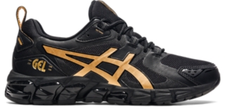 Women s GEL QUANTUM 180 Black Pure Gold Sportstyle Shoes ASICS