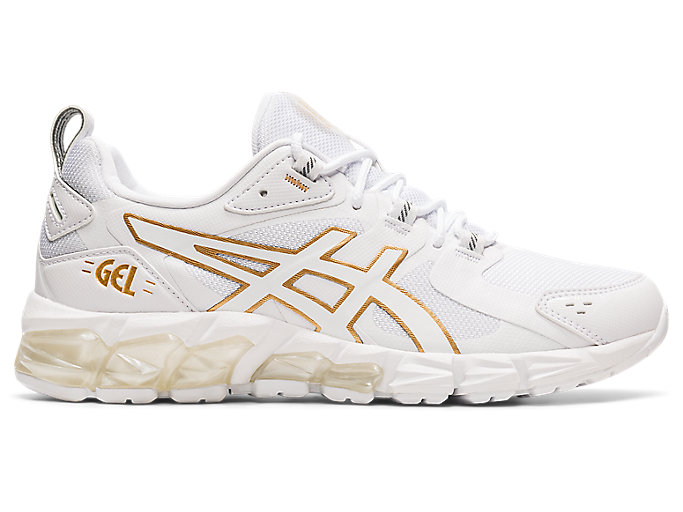 Image 1 of 7 of Women's White/Pure Gold GEL-QUANTUM 180 Women's Sportstyle Shoes