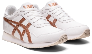 Asics white shop and rose gold