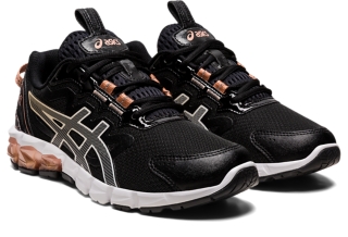 Women s GEL QUANTUM 90 Black Rose Gold Sportstyle Shoes ASICS