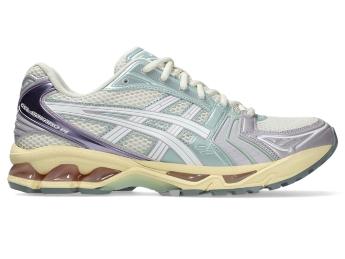 GEL KAYANO 14 Unisex Cream Dusk Violet Sportstyle Shoes ASICS United States