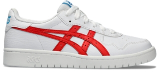 Asics red white store and blue