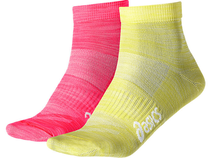 Image 1 of 1 of Unisex DIVA PINK/BLAZING YELLOW 2PPK TECH ANKLE SOCK