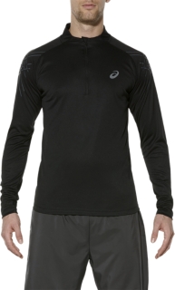 Men's ASICS STRIPE LS 1/2 ZIP | PERFORMANCE BLACK | Long Sleeve Tops | ASICS