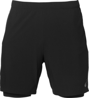 asics 2 in 1 running shorts mens