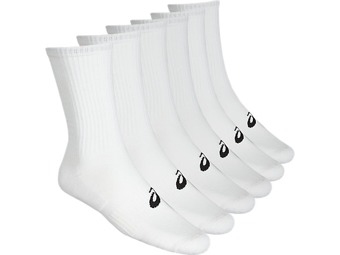 Image 1 of 2 of Unisex White 6PPK CREW SOCK Chaussettes pour hommes