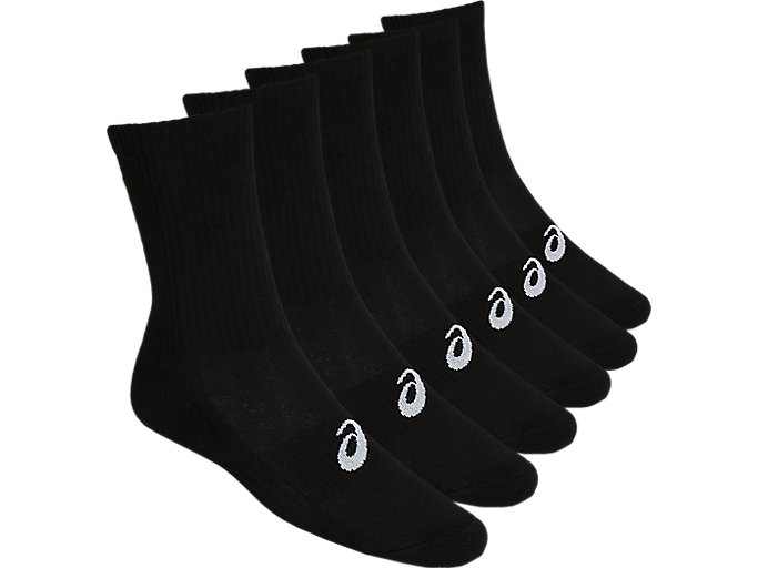Image 1 of 2 of Unisex Performance Black 6PPK CREW SOCK Men's Sports Socks