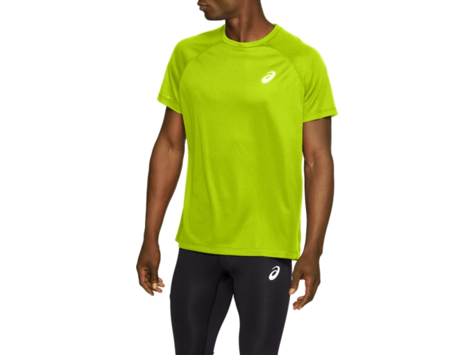 Men's SPORT RUN TOP, Lime Zest, Manga Curta T-Shirt