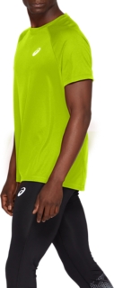 Men's SPORT RUN TOP, Lime Zest, Manga Curta T-Shirt