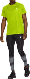 Men's SPORT RUN TOP, Lime Zest, Manga Curta T-Shirt