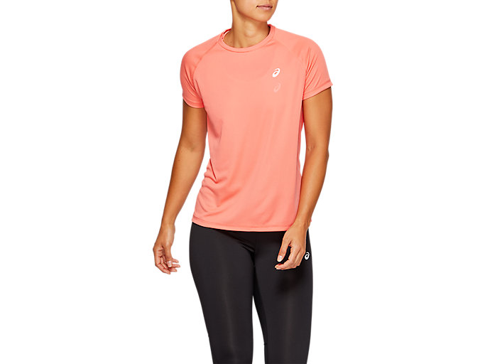 Image 1 of 6 of Women's Papaya SPORT RUN TOP T-Shirts à manche courtes pour femmes