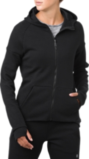 black zip hoodie