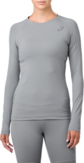 Baselayer Long Sleeve Shirt | Stone Grey | Long Sleeve Shirts | ASICS