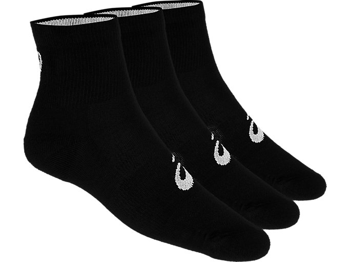 Image 1 of 2 of Unisex Black 3PPK QUARTER Men's Sports Socks