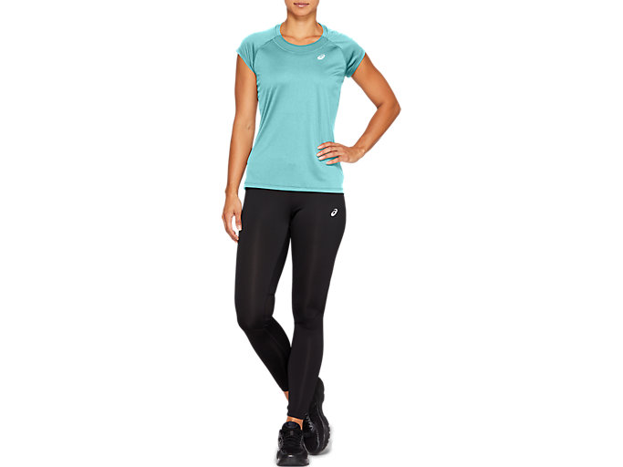 Image 1 of 5 of Women's Clear Blue CAPSLEEVE TOP Women's Sports Short Sleeve Shirts