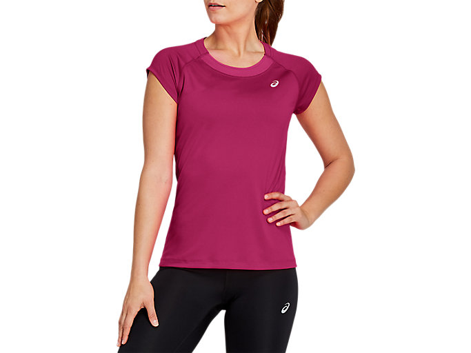 Image 1 of 4 of CAPSLEEVE TOP color Bright Rose