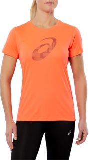 asics t shirt fille orange